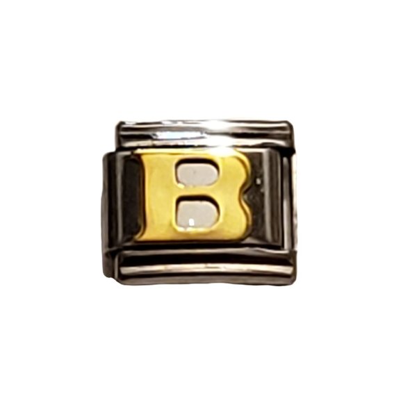 Italian Charm Bracelet Alphabet Letter Link - LETTER "B" - Picture 1 of 1